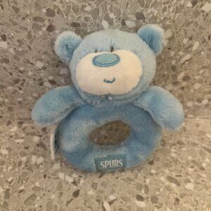 Tottenham Spurs Baby Rattle Plush Bear Ring Toy Blue Premier League Soccer